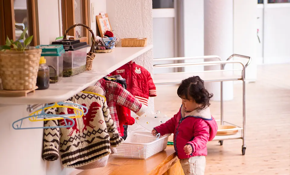 2歳児コート掛け